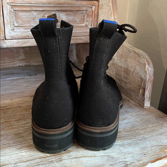 🖤 Rothy's The Laced Lug Boot Size 11 Black Knit Water Resistant - Picture 6 of 12